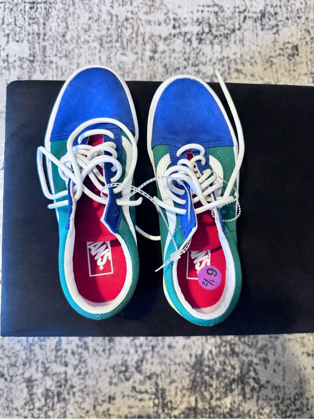 Vans Blue, Green & Red Low Top Sneakers